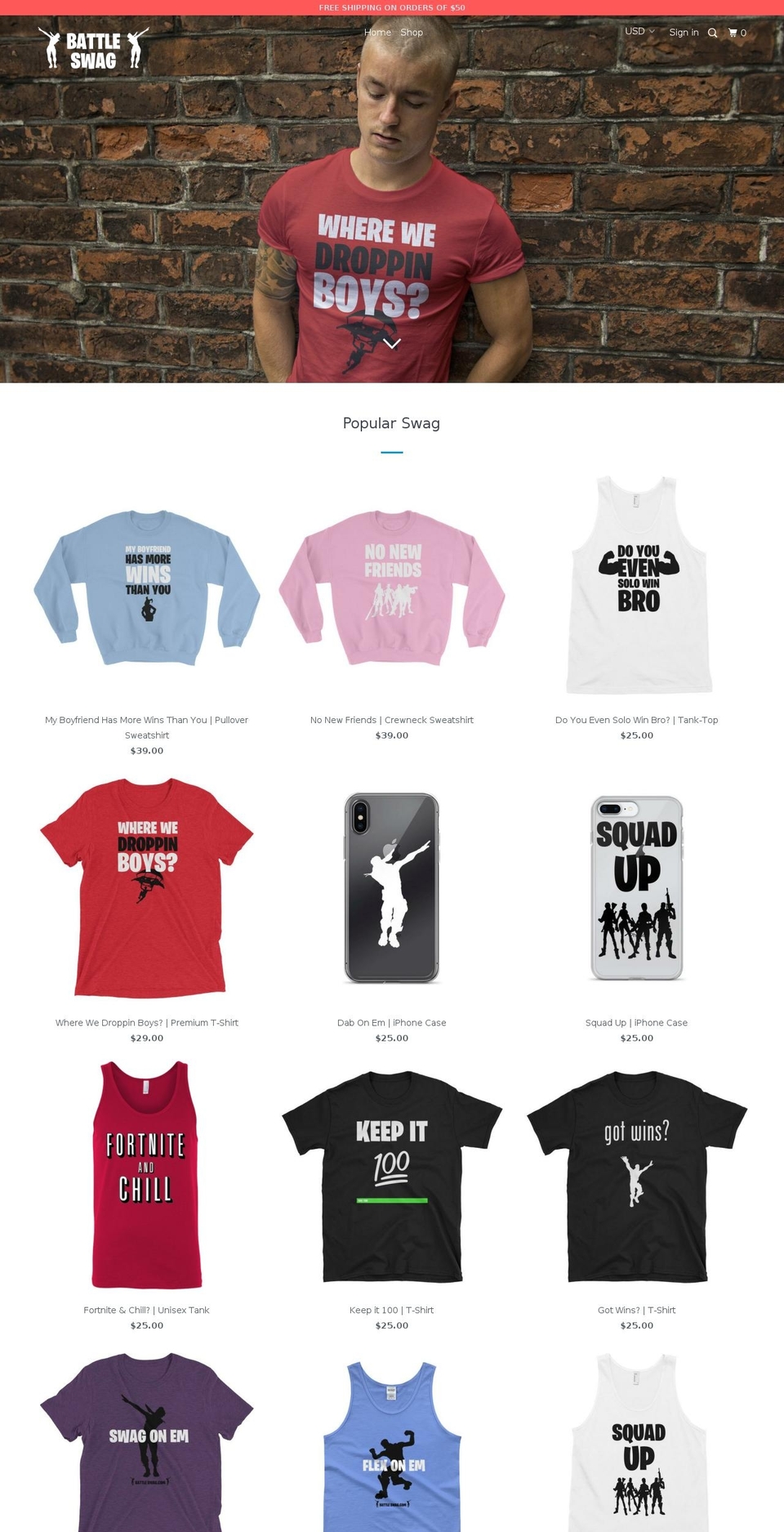 battleswag.com — Shopify storefront screenshot