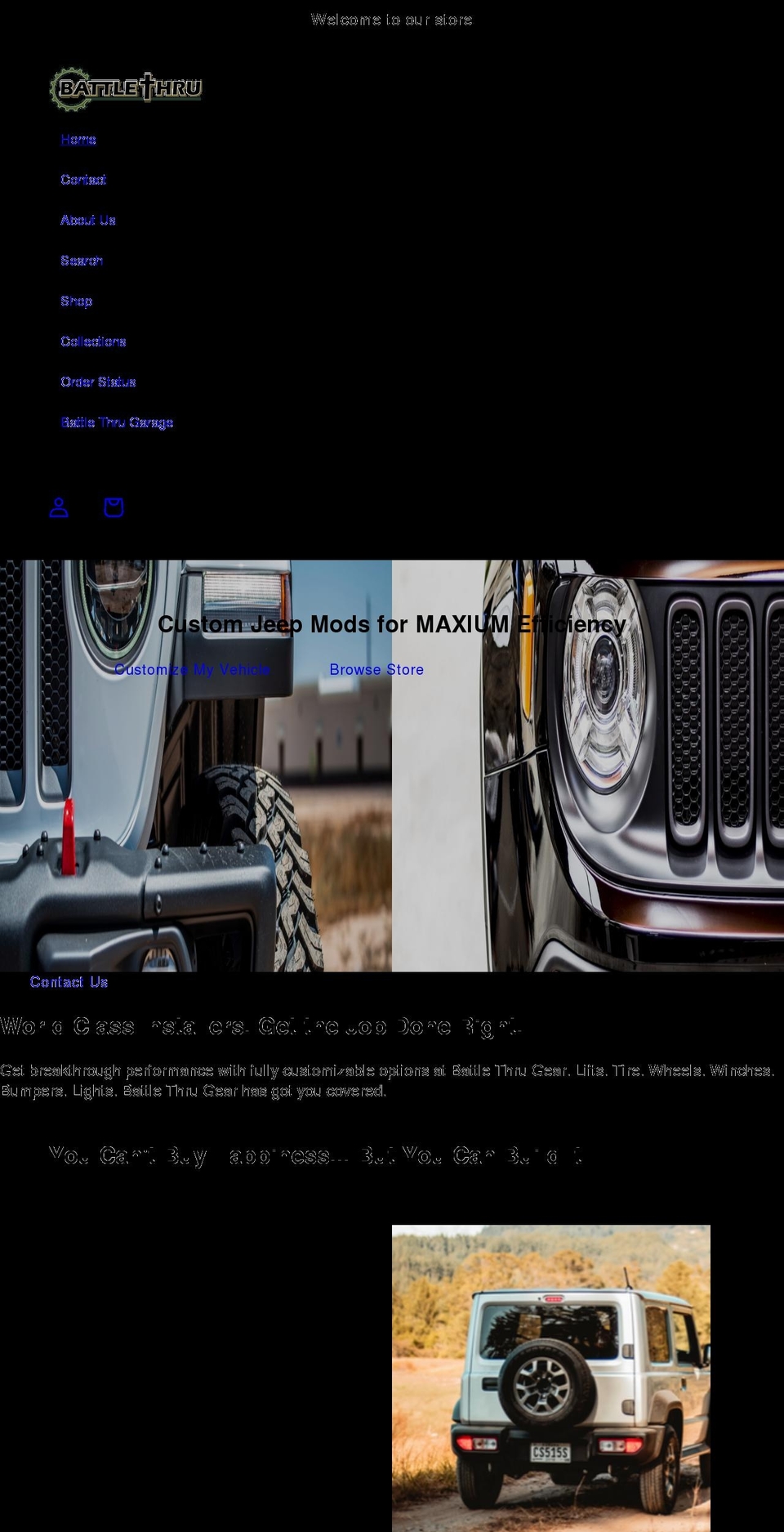 battlethrugear.com shopify website screenshot