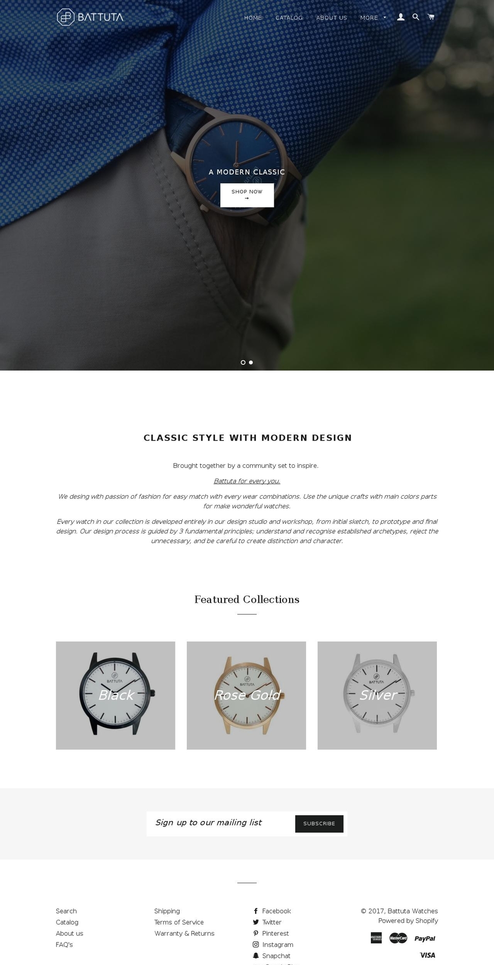 battutawatches.com shopify website screenshot