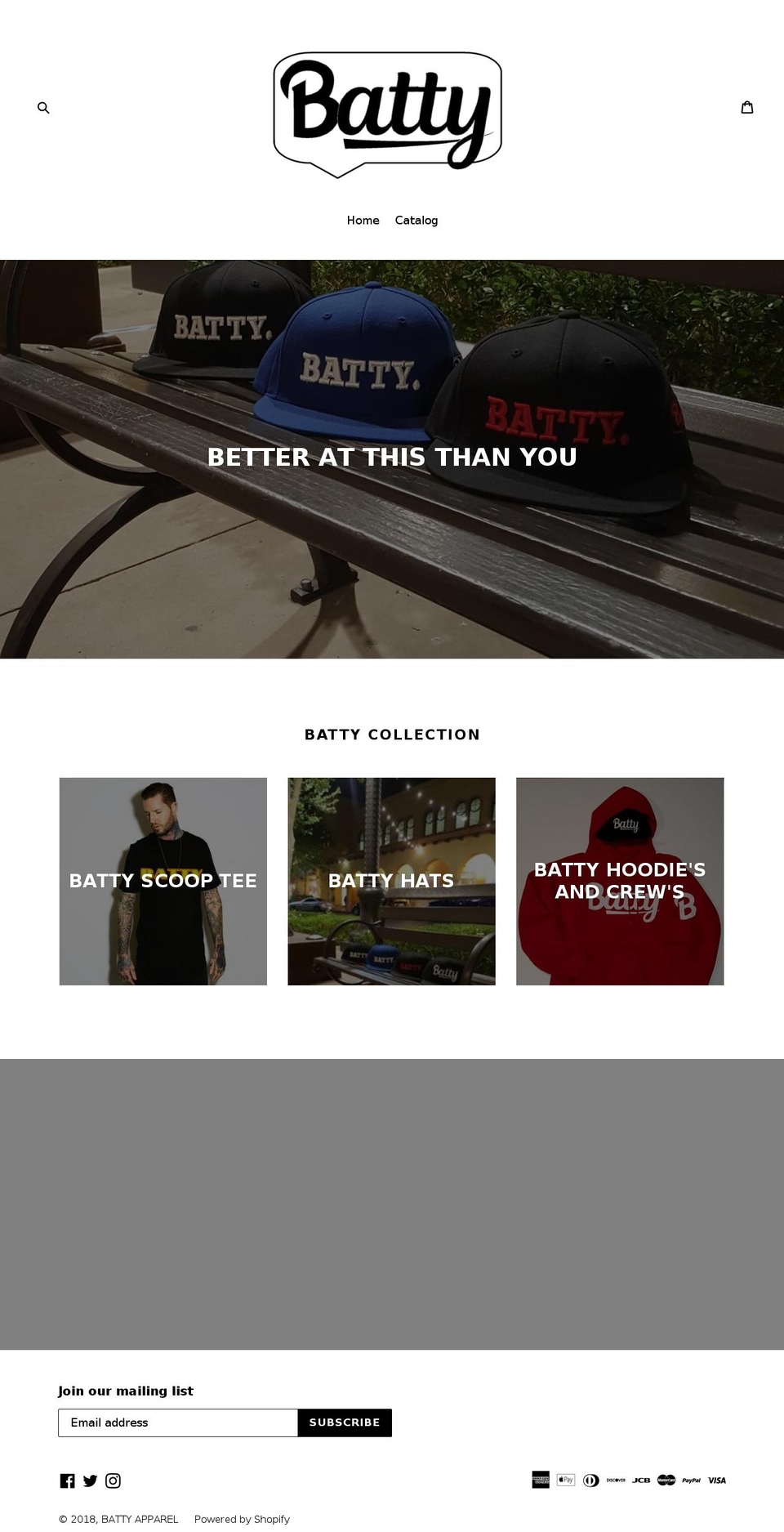 battyapparel.com — Shopify storefront screenshot