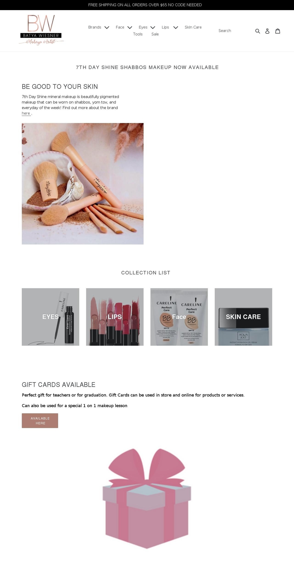 batyawiesnermakeup.com shopify website screenshot