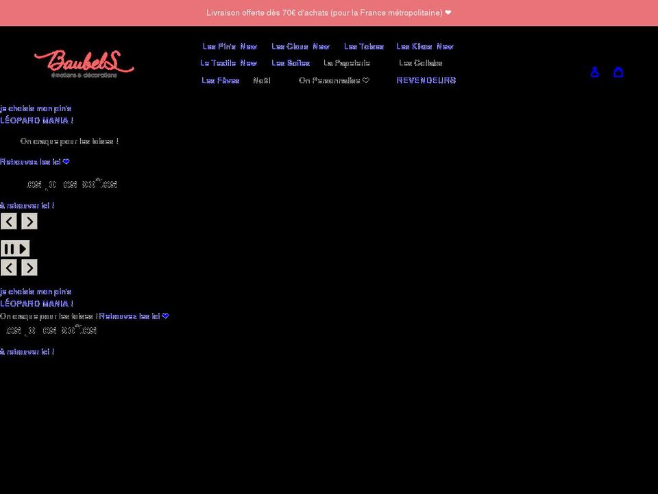 baubels.com shopify website screenshot