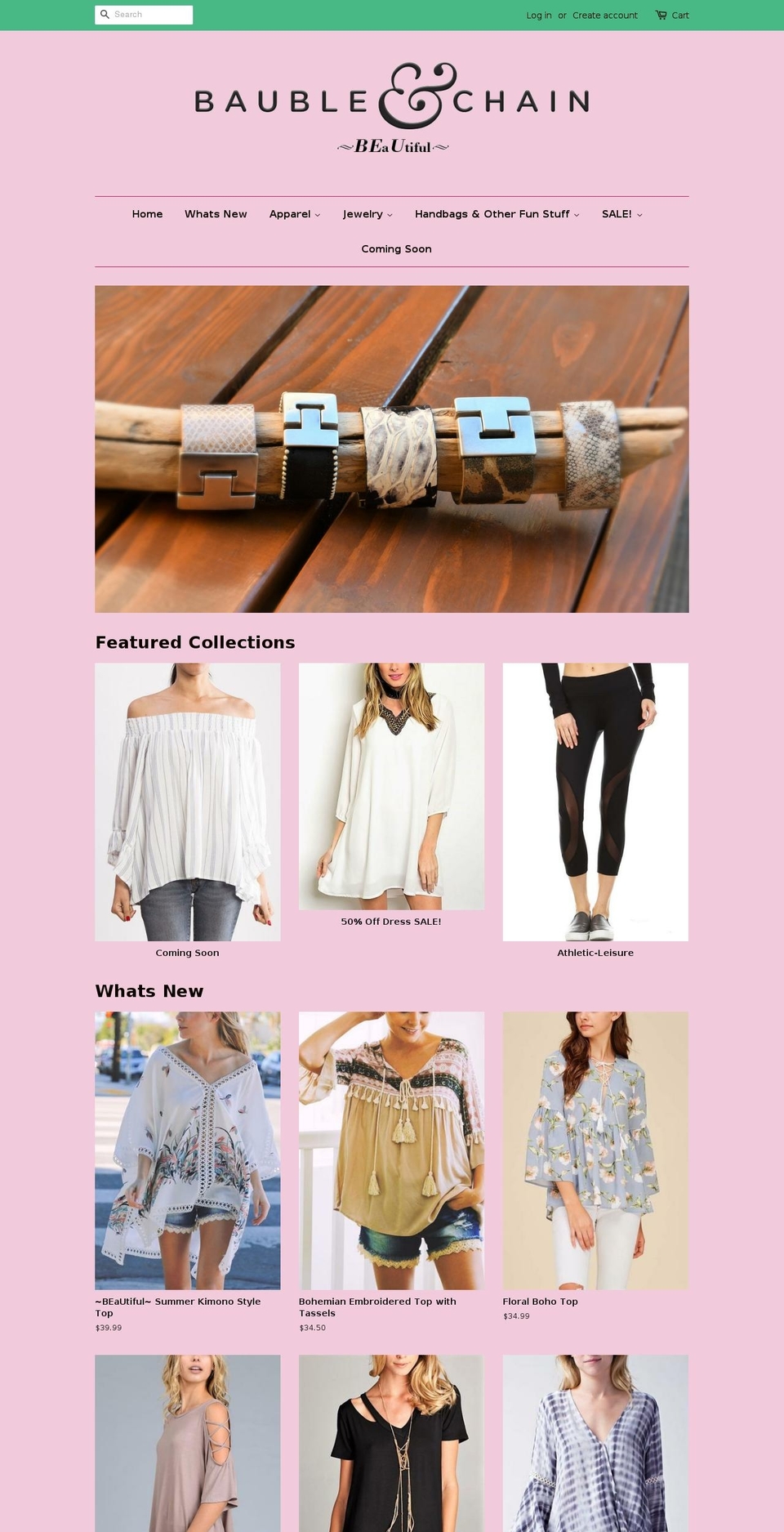 baubleandchain.com shopify website screenshot