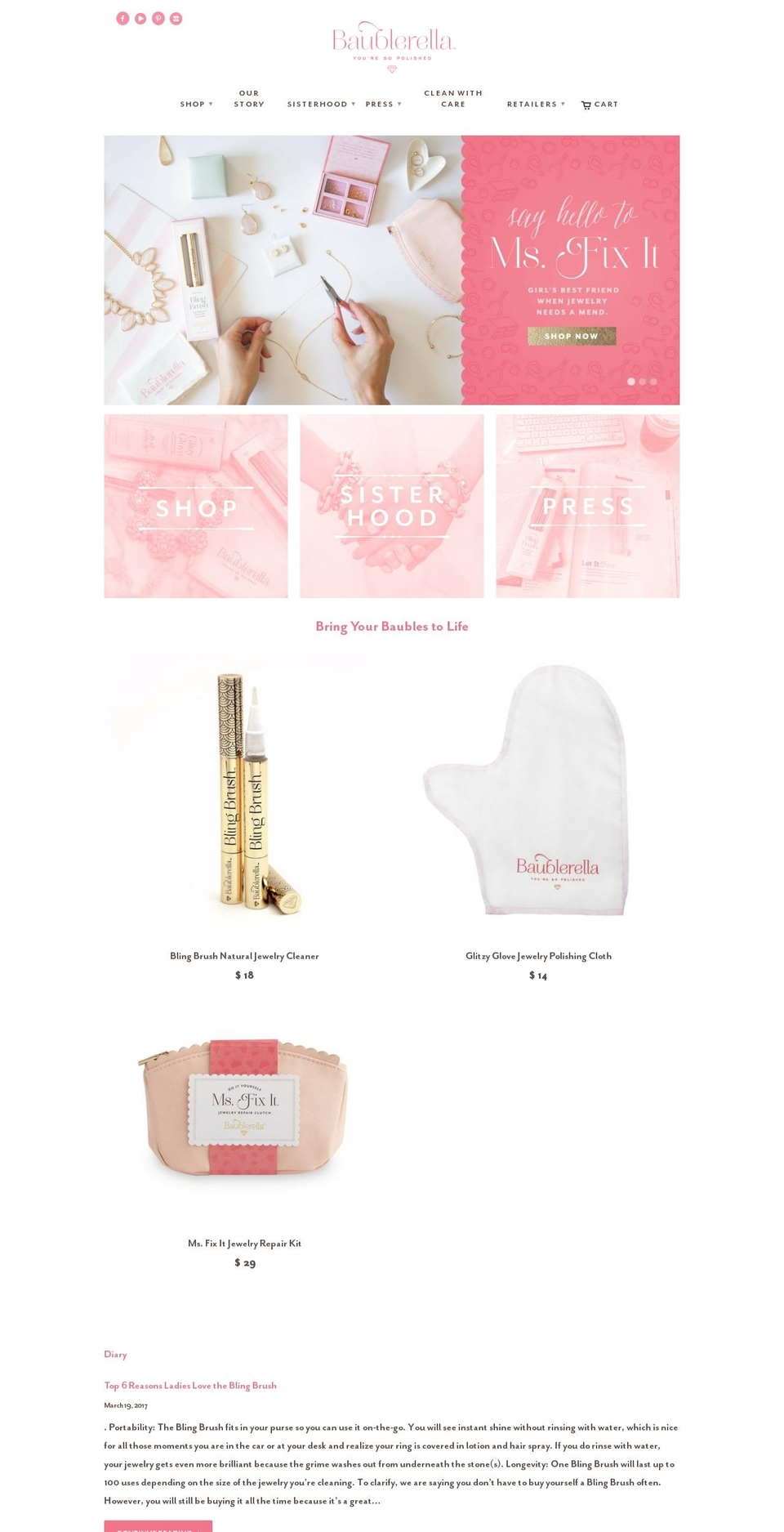 baublerella.com shopify website screenshot