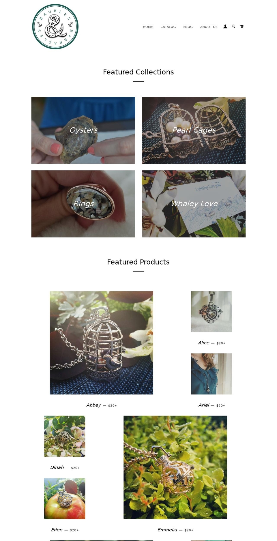 baublesandbarnacles.com shopify website screenshot