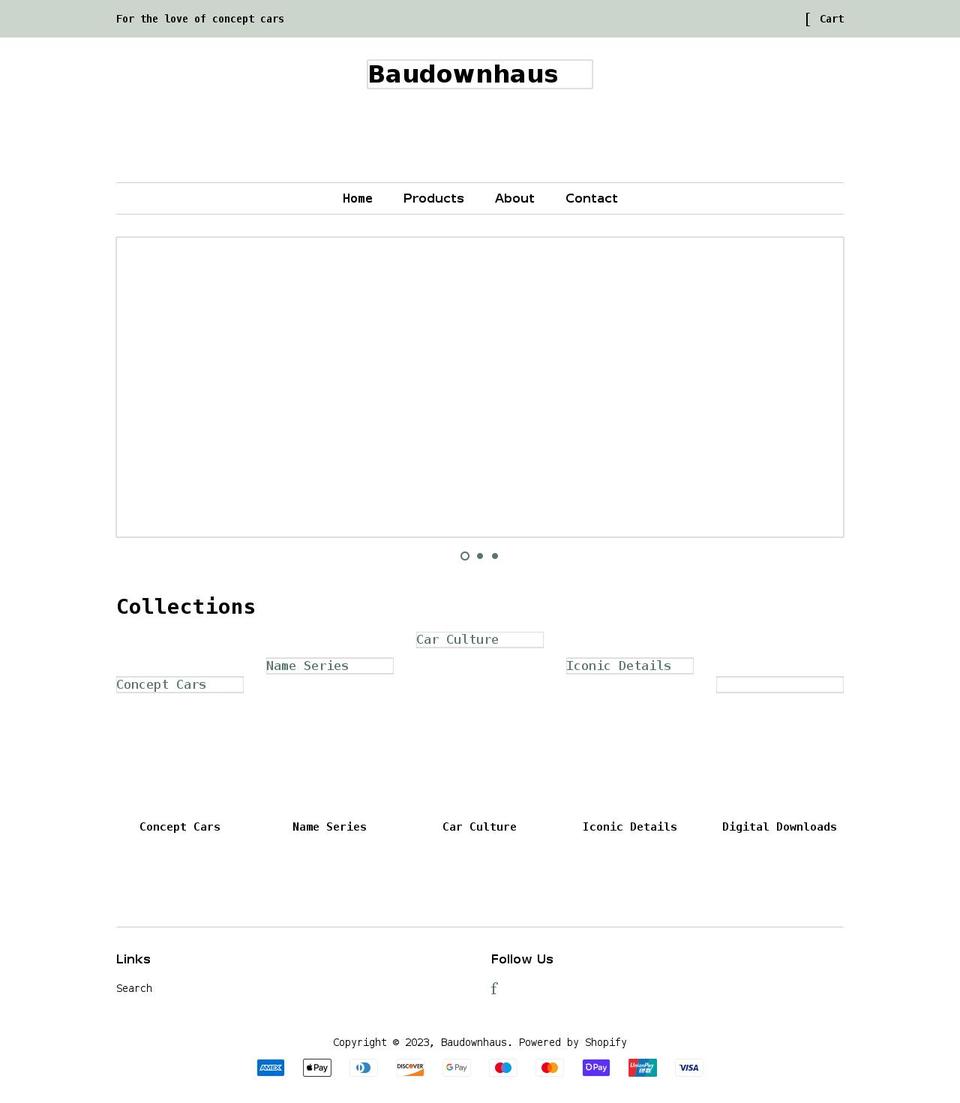 baudownhaus.com shopify website screenshot