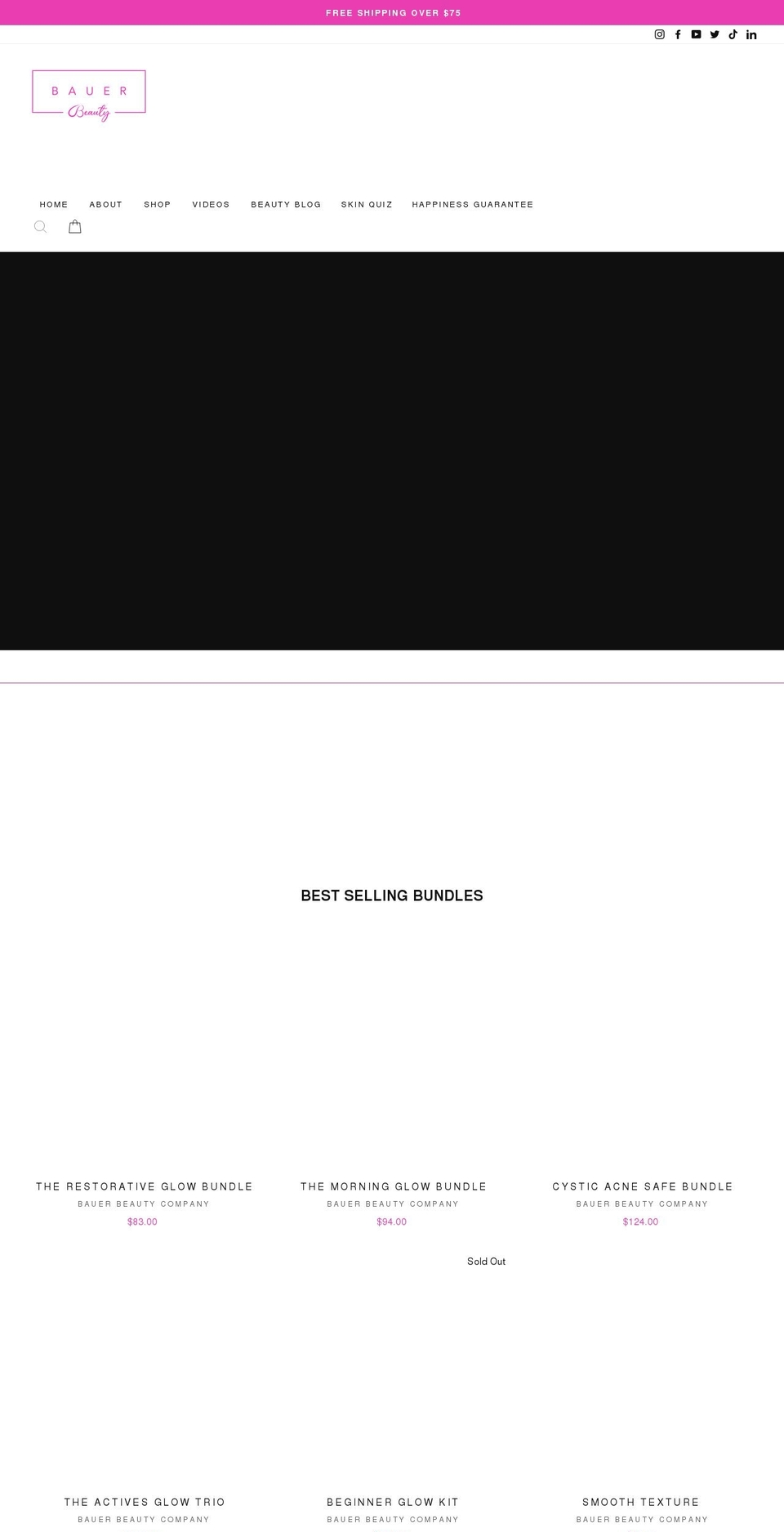 bauerbeautycompany.com shopify website screenshot