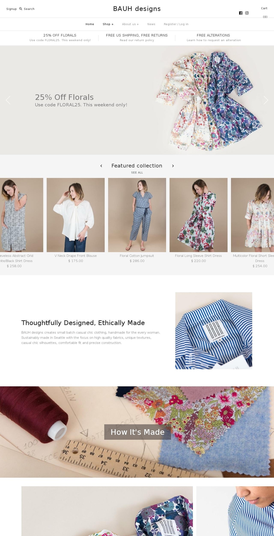 bauhdesigns.com shopify website screenshot