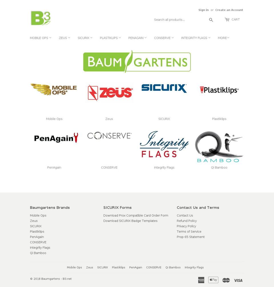 baumgartens.myshopify.com shopify website screenshot