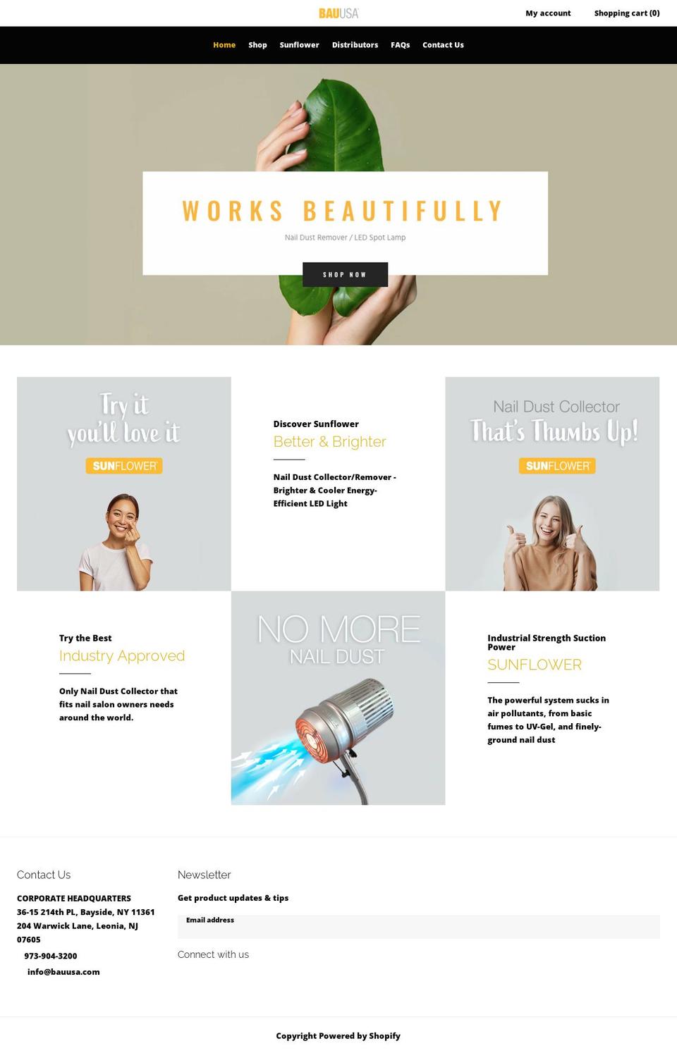 Uma Shopify theme site example bauusa.com