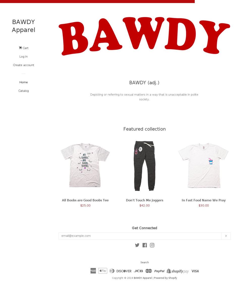 bawdy.us shopify website screenshot