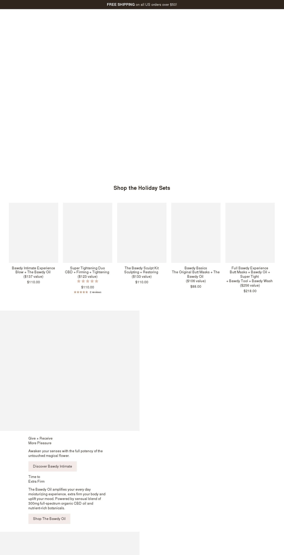 bawdybeauty.com — Shopify storefront screenshot