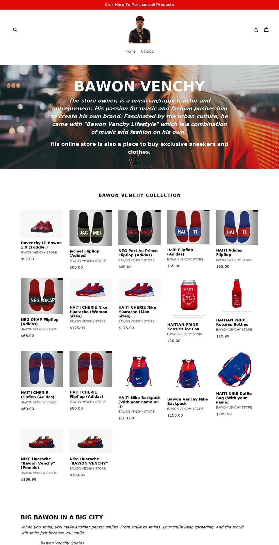 bawonvenchystore.com — Shopify storefront screenshot