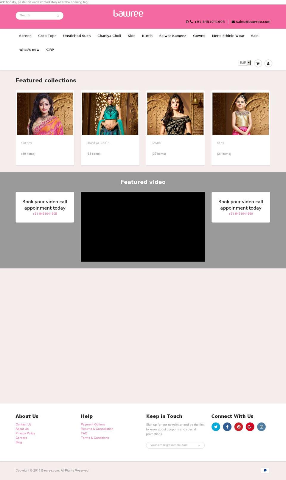 bawree.com — Shopify storefront screenshot