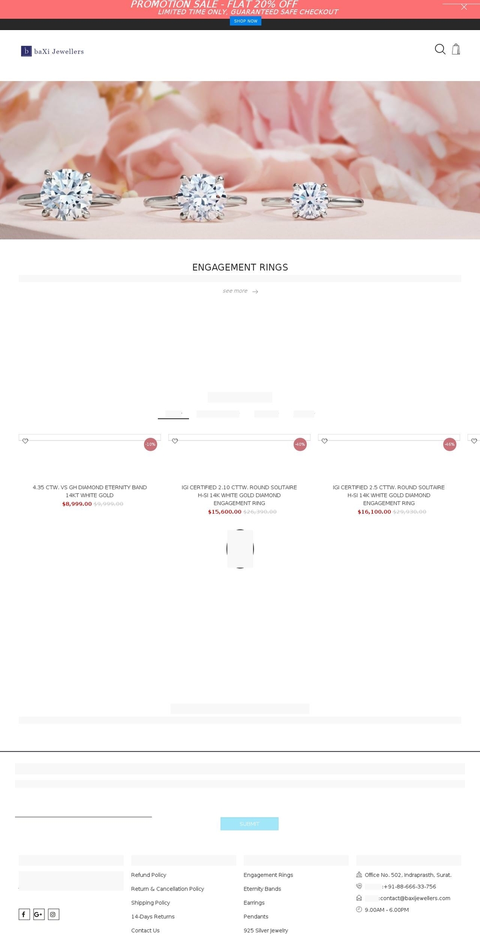 baxijewellers.com — Shopify storefront screenshot