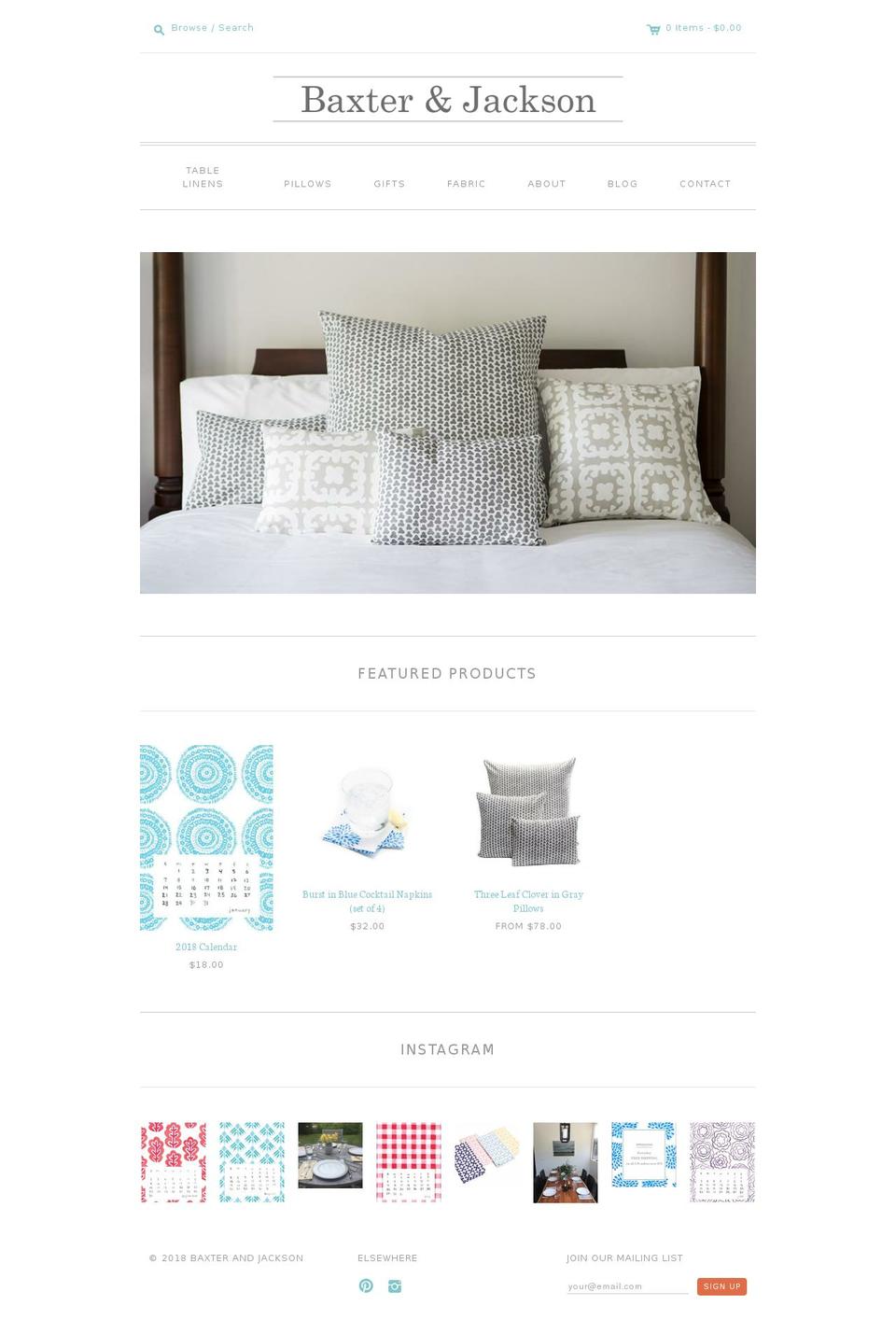 baxterandjackson.com shopify website screenshot