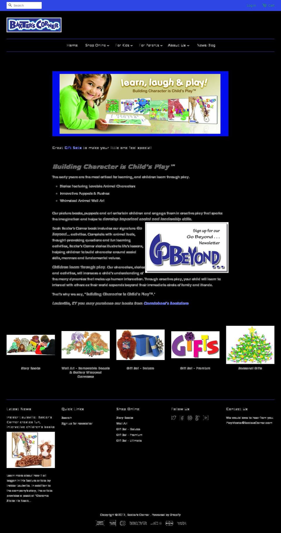 baxtercorner.com shopify website screenshot