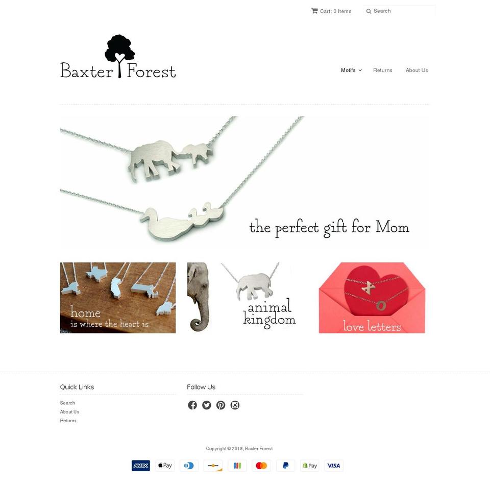 baxterforest.com — Shopify storefront screenshot