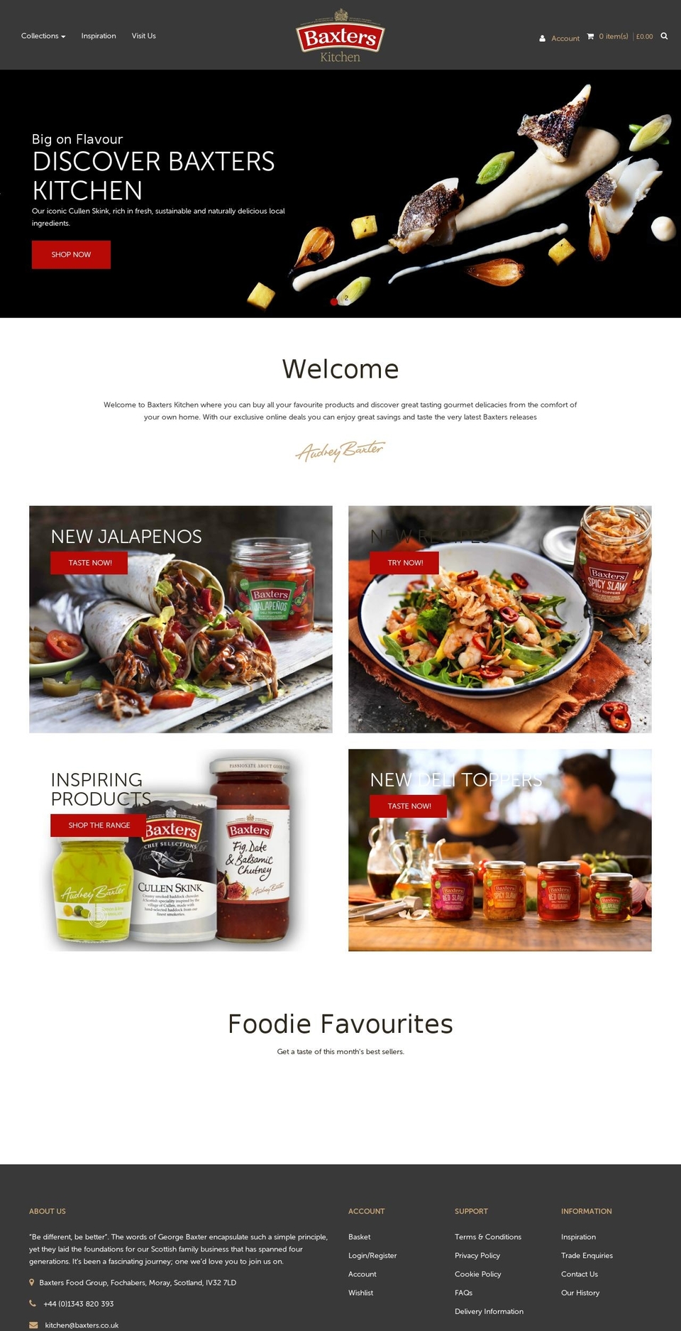 baxterscooking.com — Shopify storefront screenshot