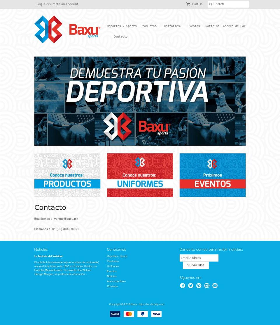 baxusports.com — Shopify storefront screenshot