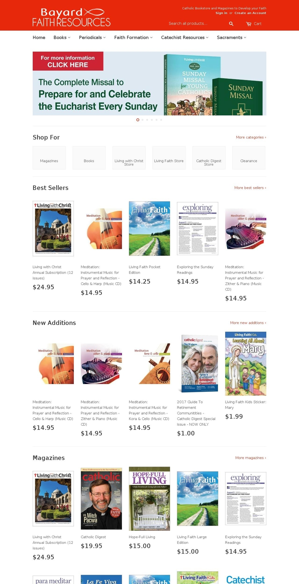 bayardfaith.com — Shopify storefront screenshot
