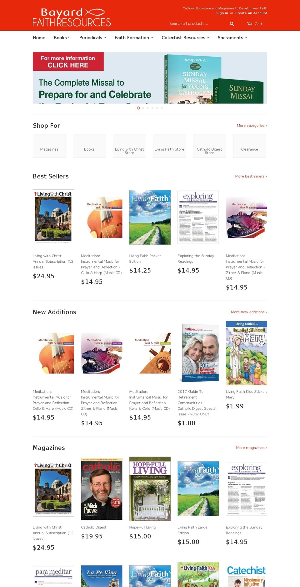 MegaShop Shopify theme site example bayardfaithresources.com