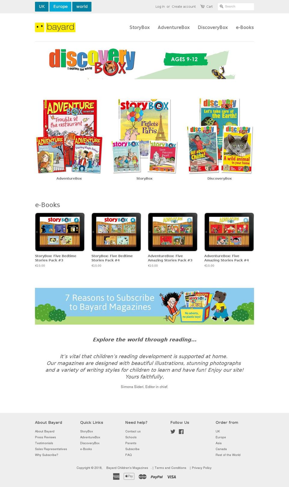 bayardkidsonline.com shopify website screenshot