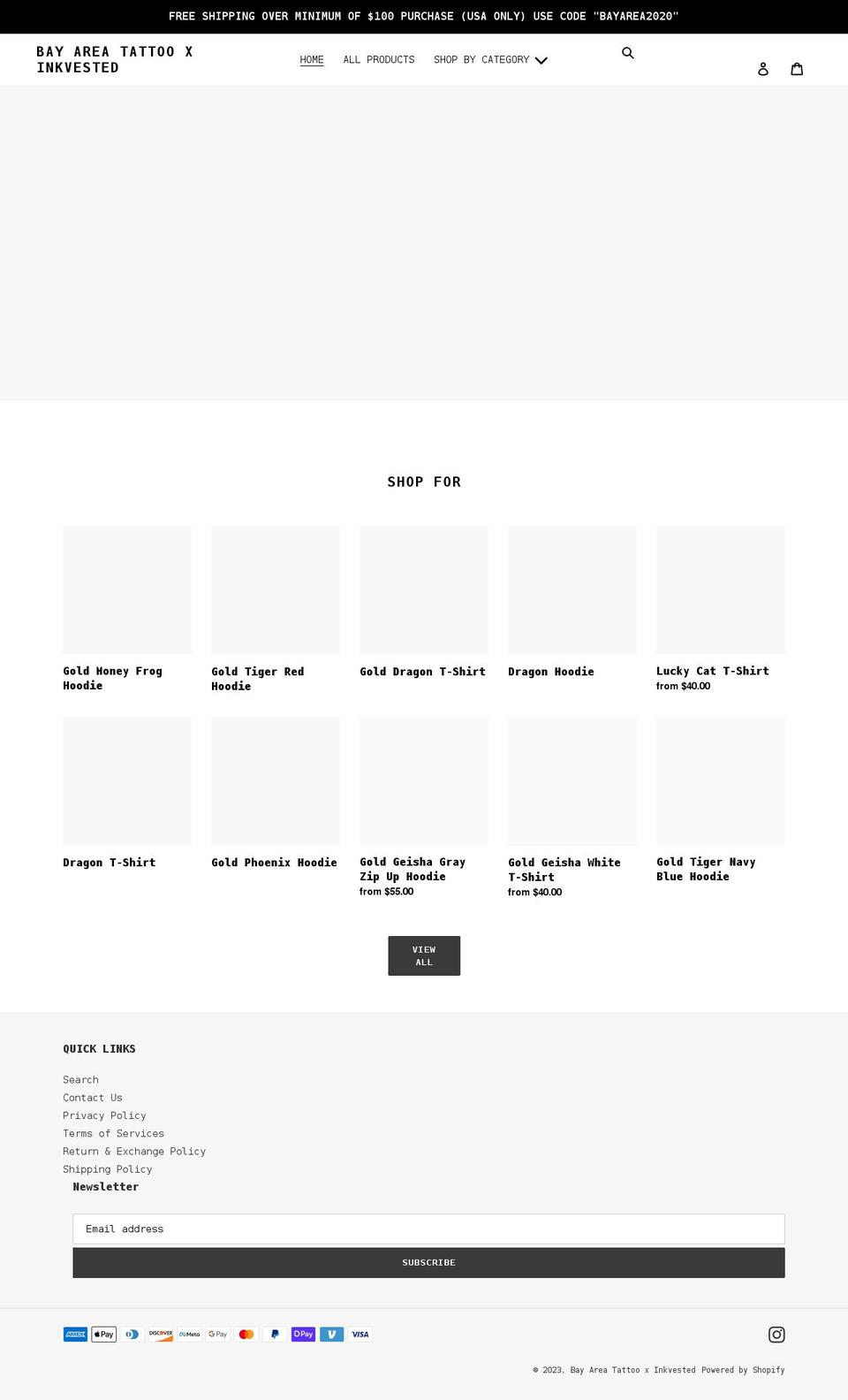 bayarea-tattoo.com shopify website screenshot