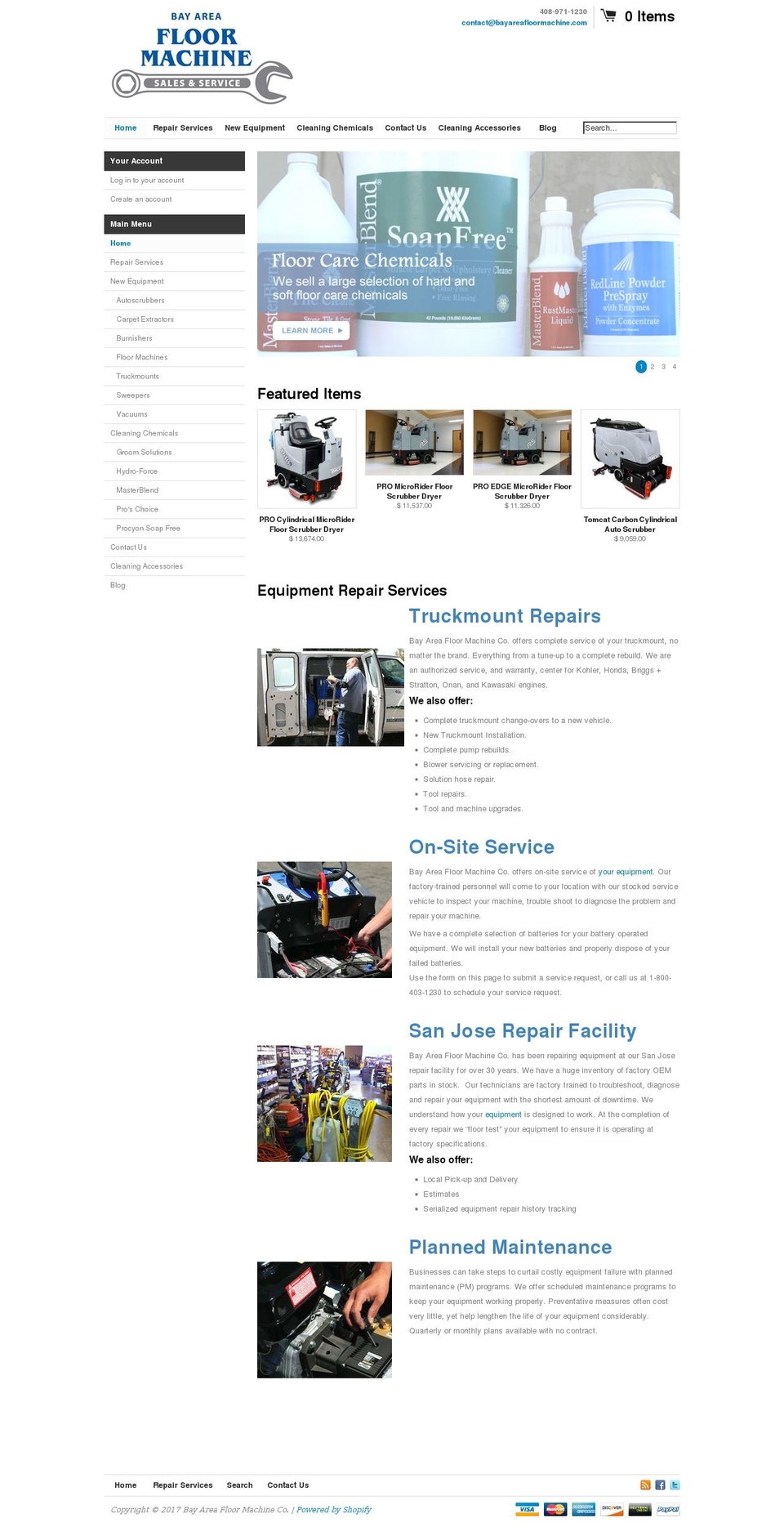 bayareafloormachine.com shopify website screenshot