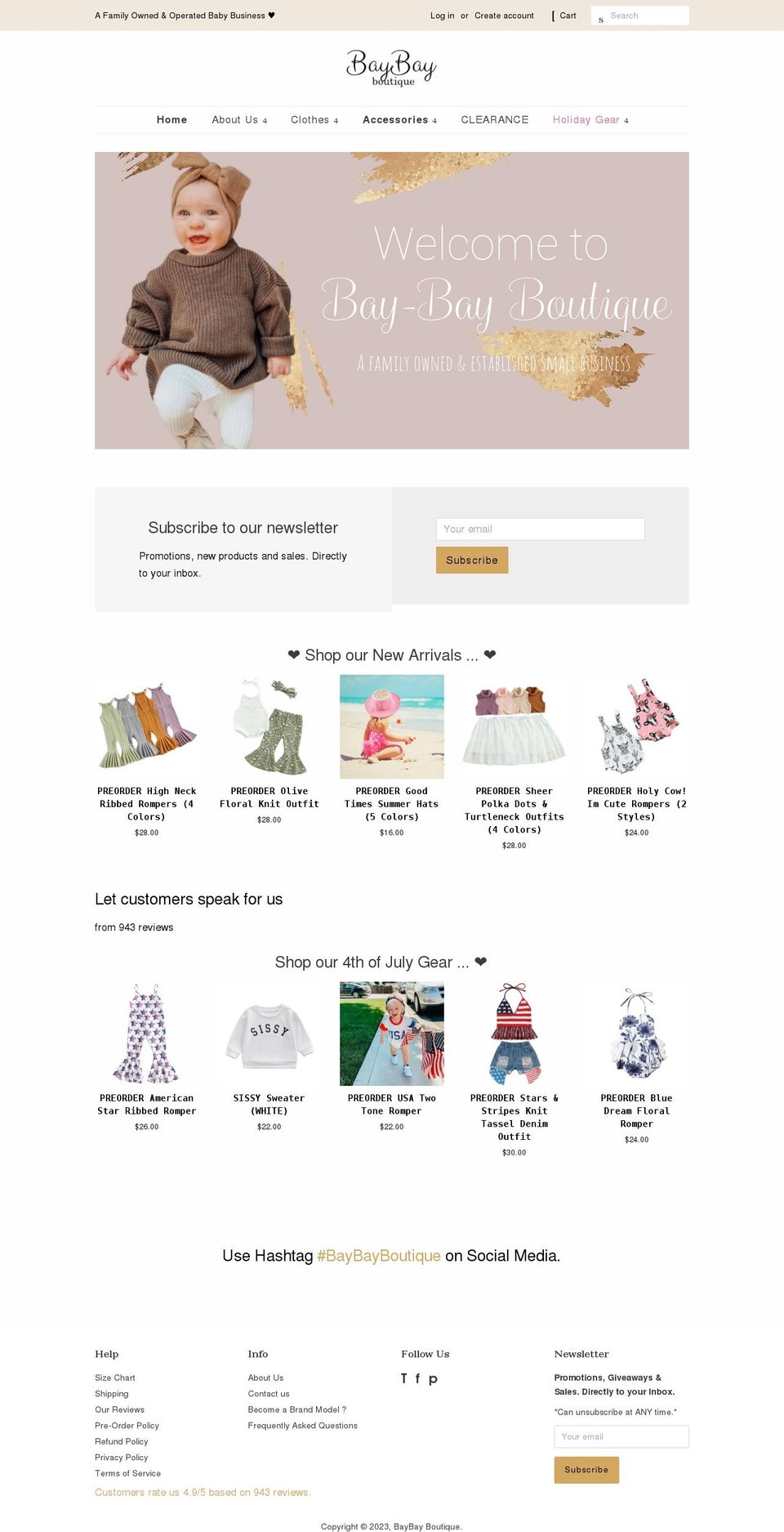 baybayboutique.com shopify website screenshot