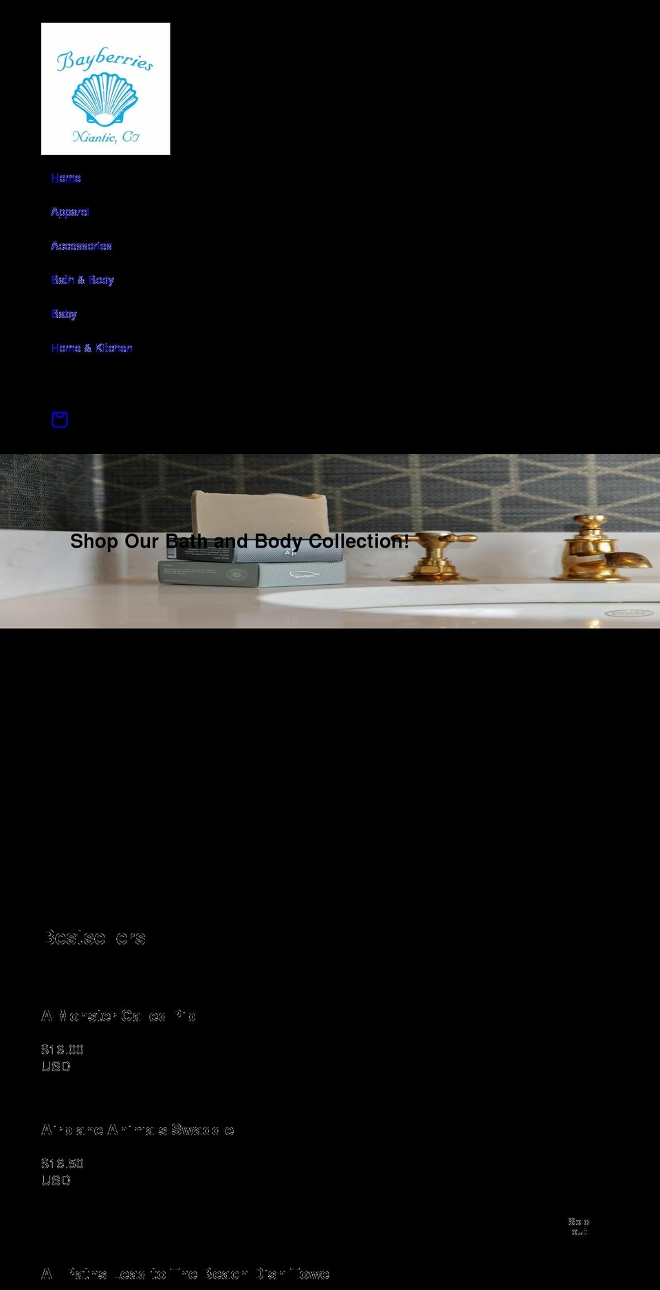bayberriesfinegifts.com shopify website screenshot