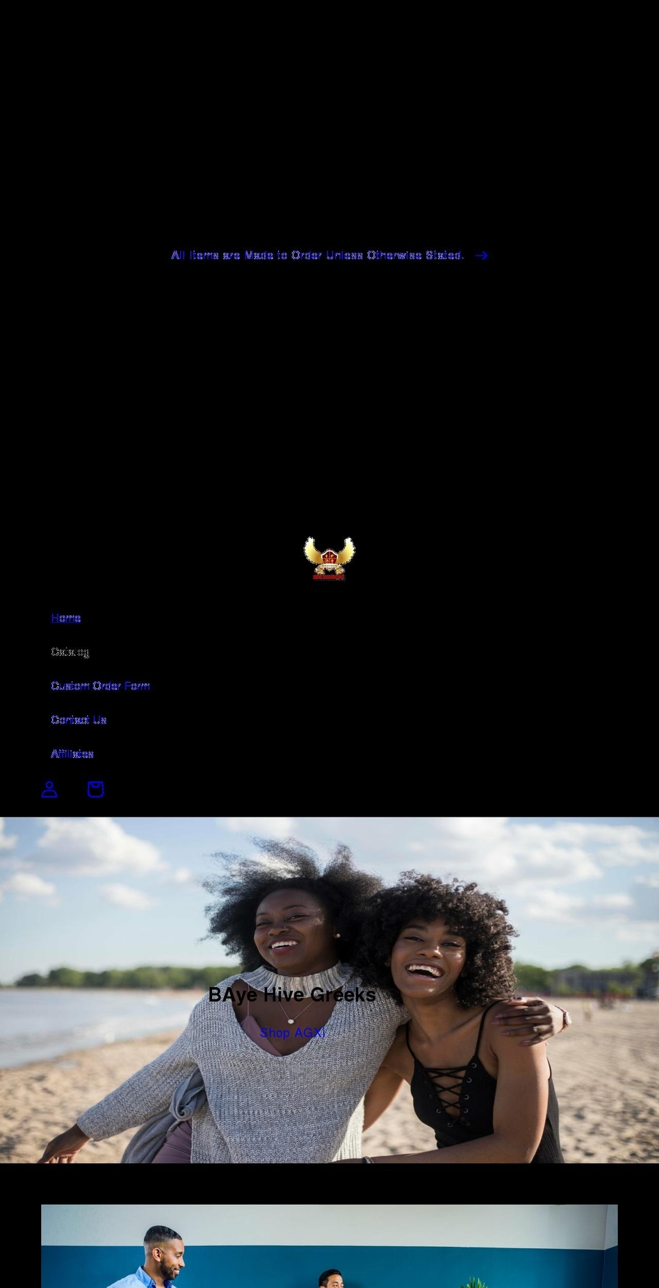 bayehivegreeks.com shopify website screenshot