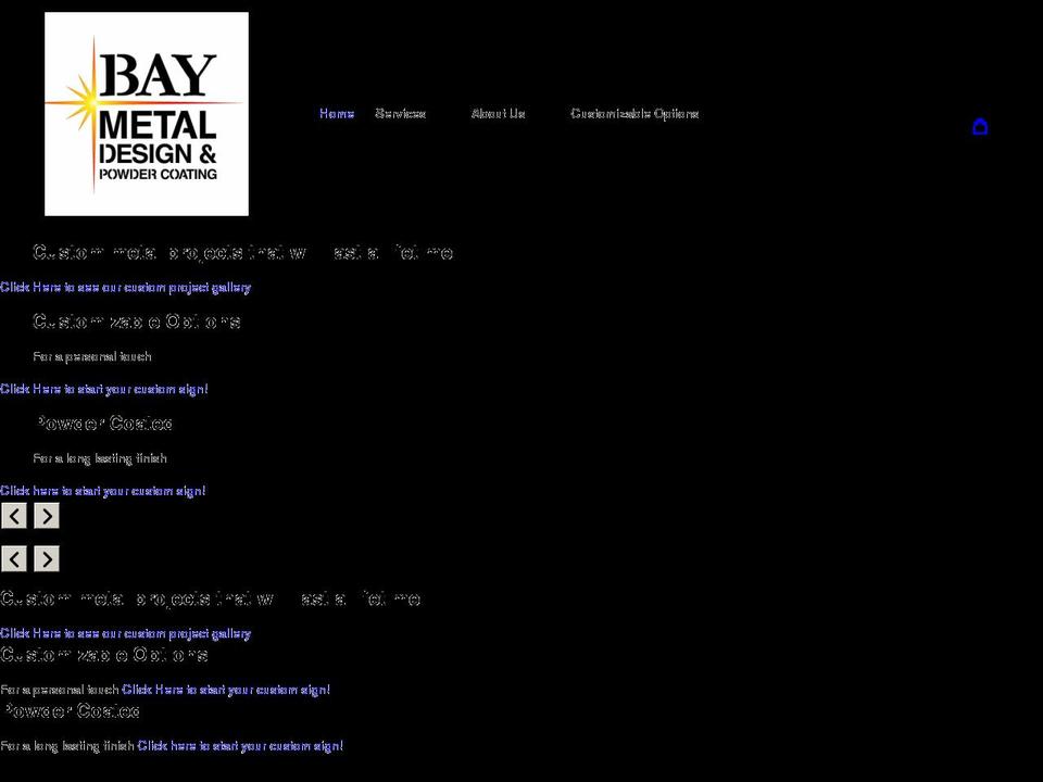 baymetaldesign.com shopify website screenshot