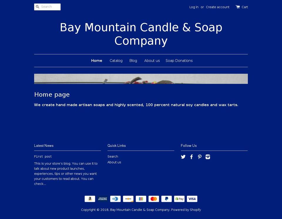 baymountaincandleandsoapco.com — Shopify storefront screenshot