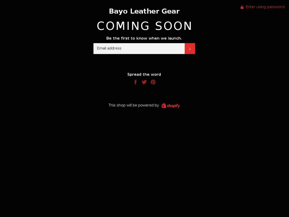 bayoleathergear.com — Shopify storefront screenshot