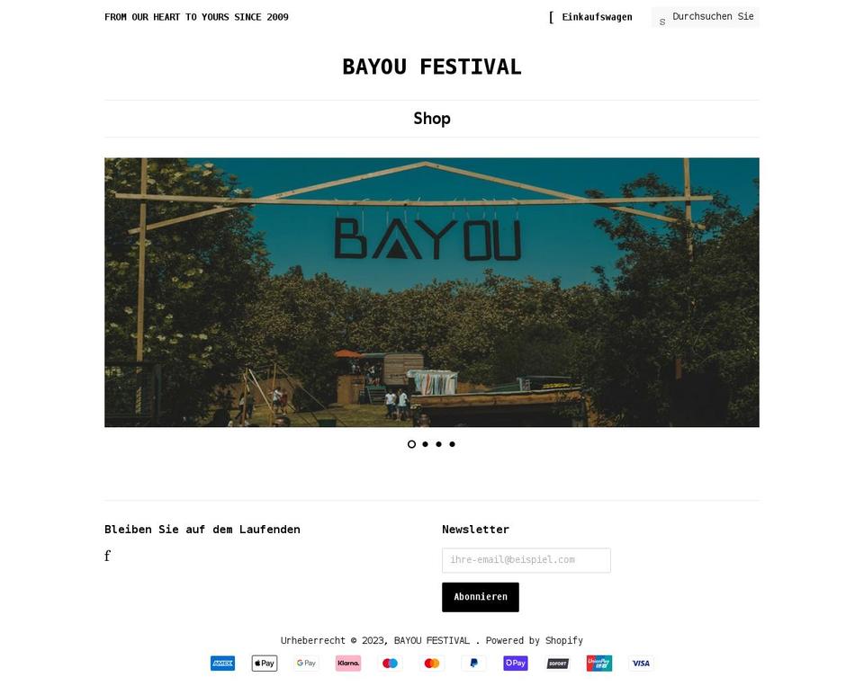 bayou-store.de shopify website screenshot