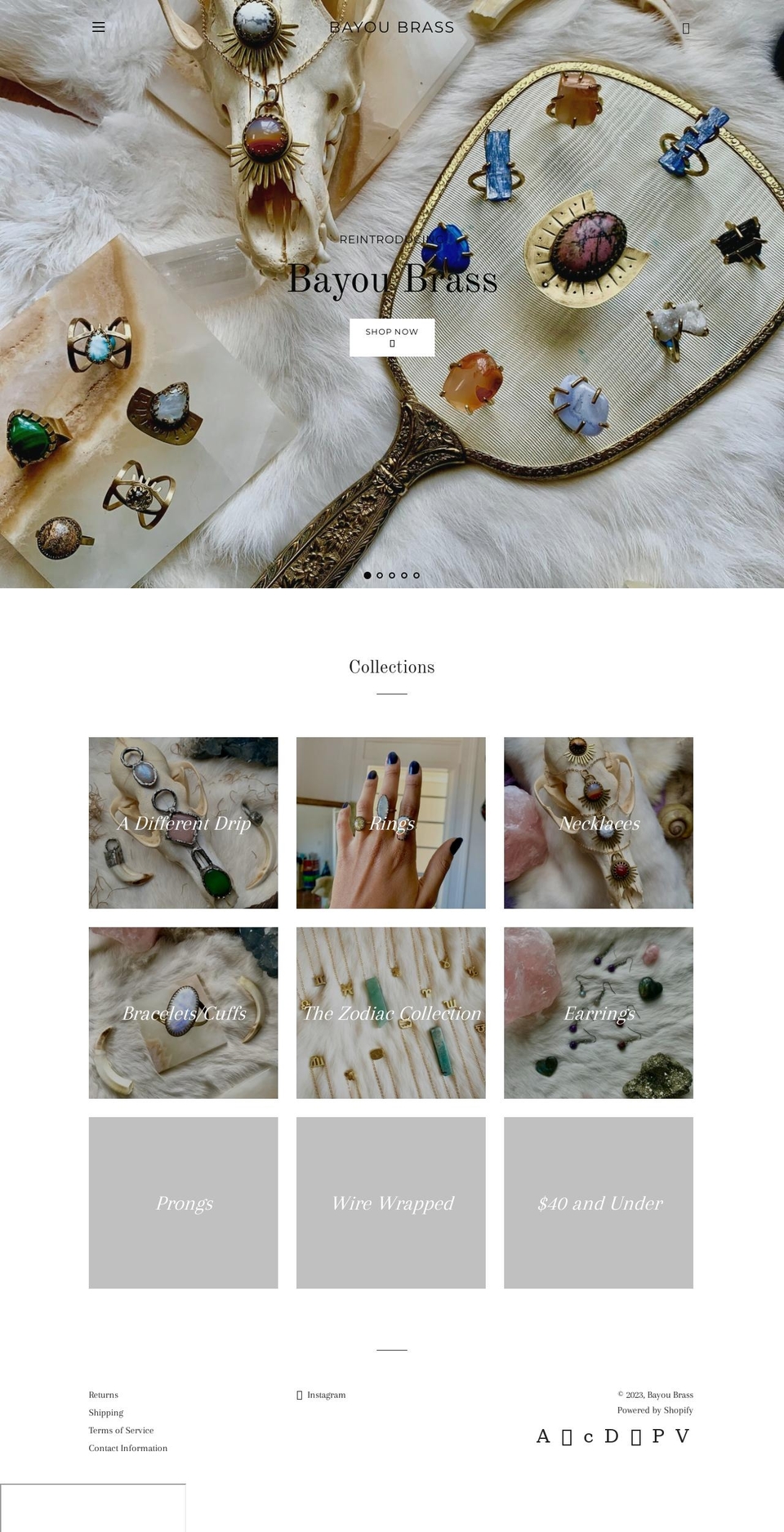bayoubrassnola.com shopify website screenshot