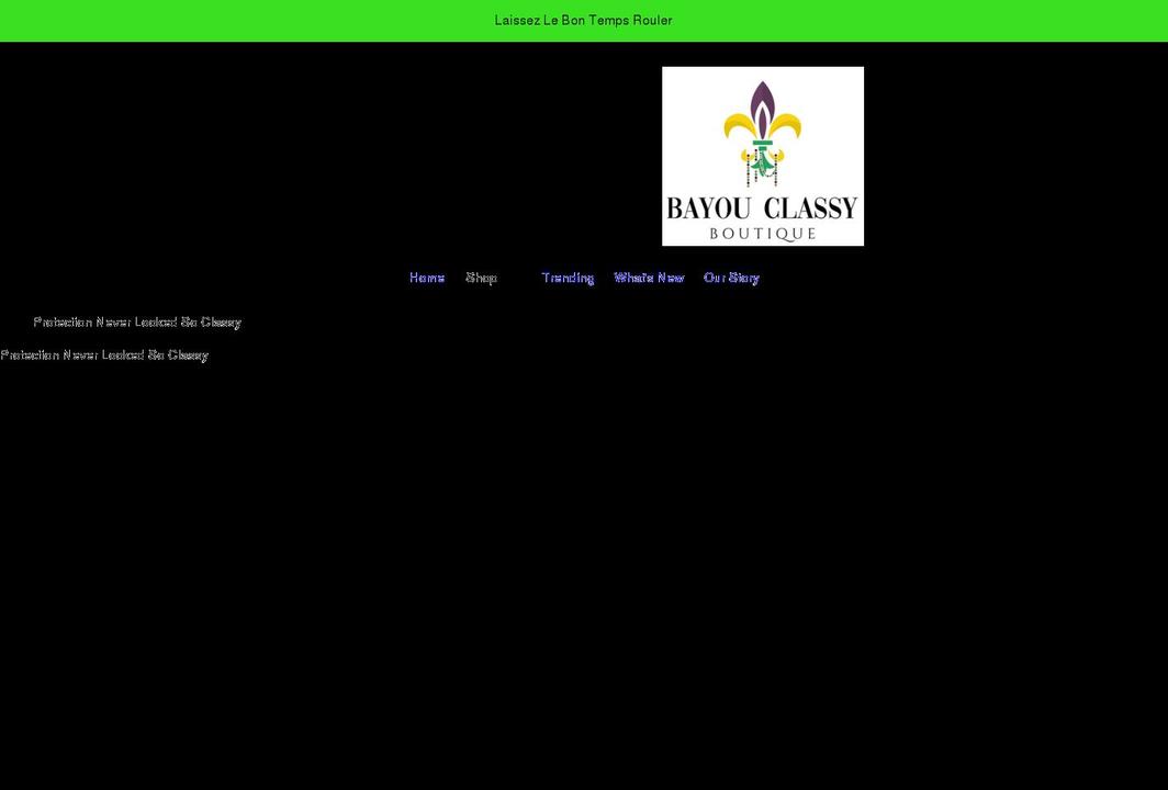bayouclassy.com shopify website screenshot