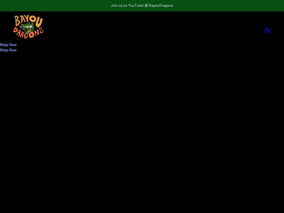 bayoudragons.com shopify website screenshot