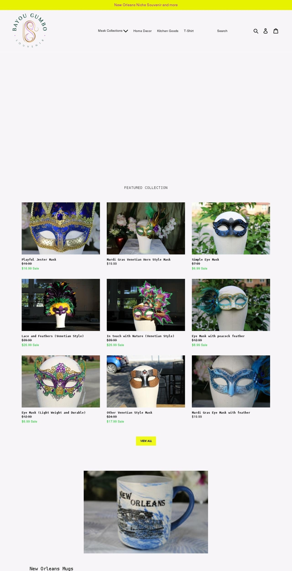 bayougumbosouvenir.com shopify website screenshot