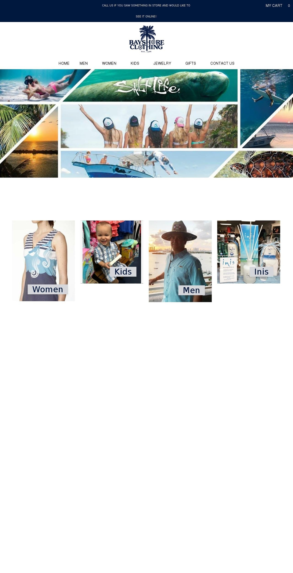 bayshoreclothing.com shopify website screenshot