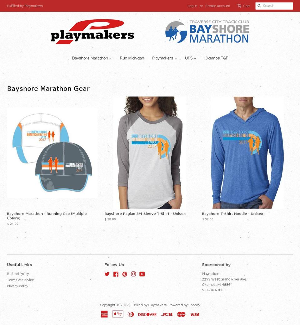 bayshoremarathongear.com shopify website screenshot