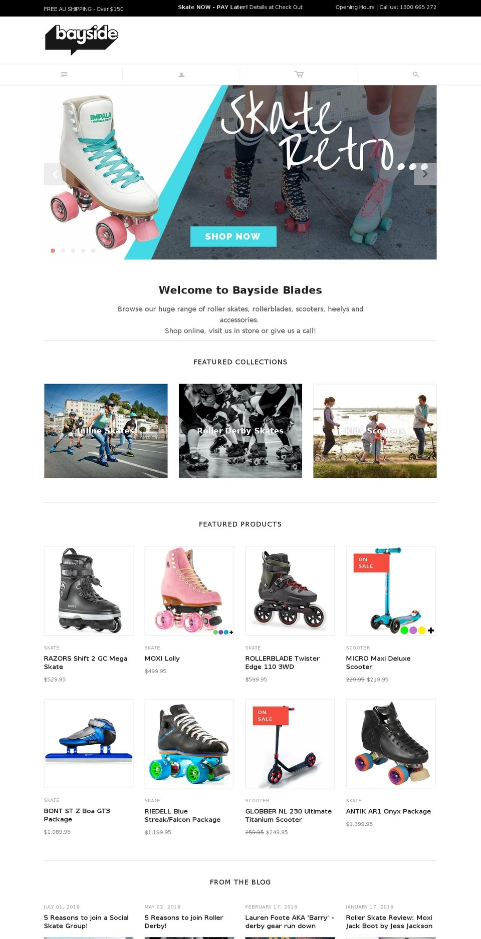 bayside Shopify theme site example baysideblades.com.au