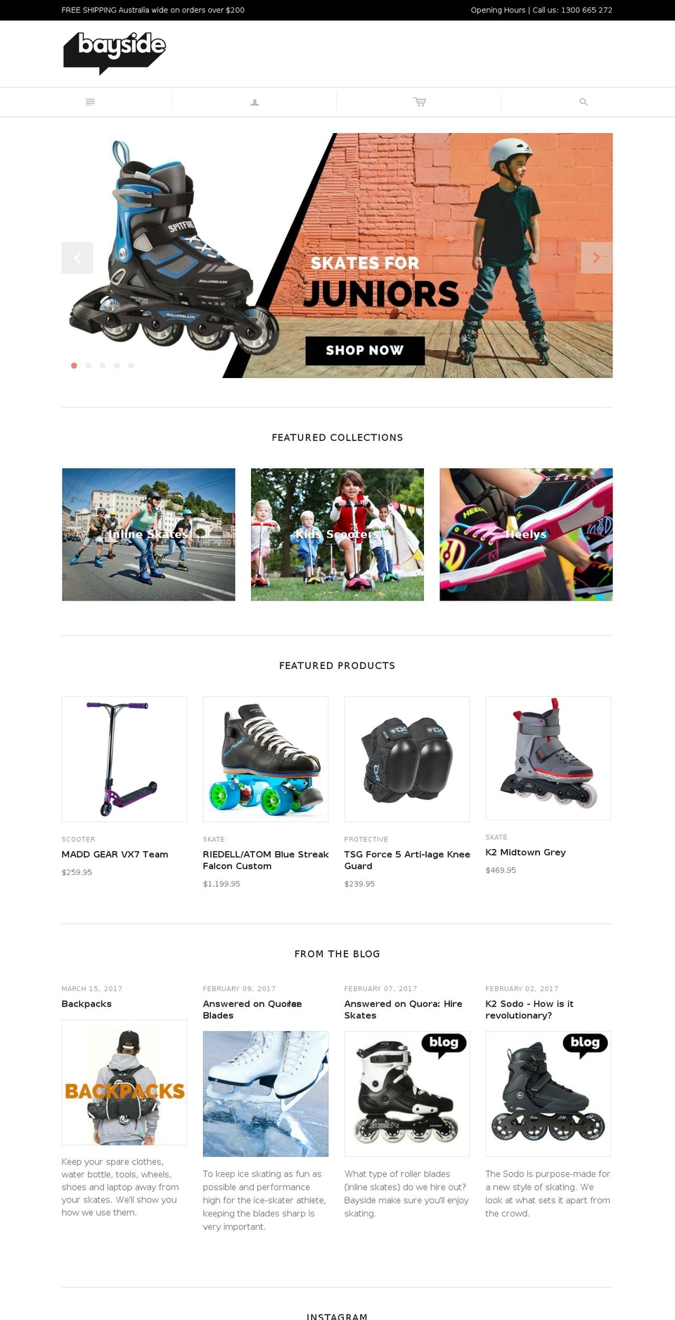 bayside Shopify theme site example baysideblades.com