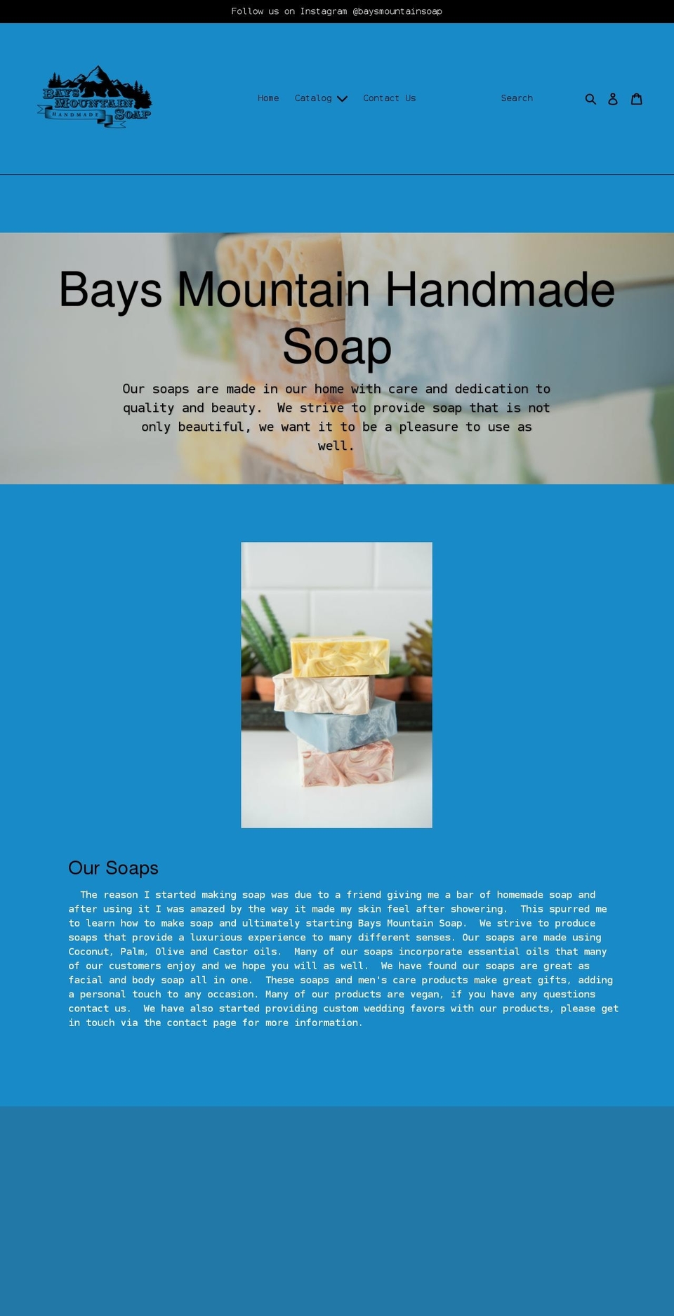 baysmountainsoap.com — Shopify storefront screenshot