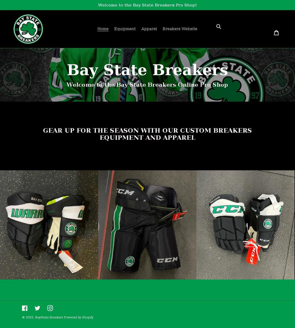 baystate-breakers.myshopify.com shopify website screenshot