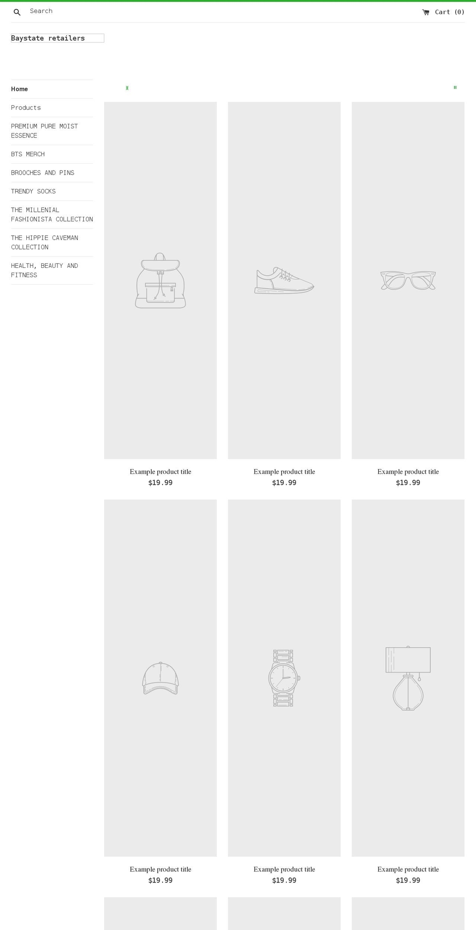 baystateretailers.com shopify website screenshot