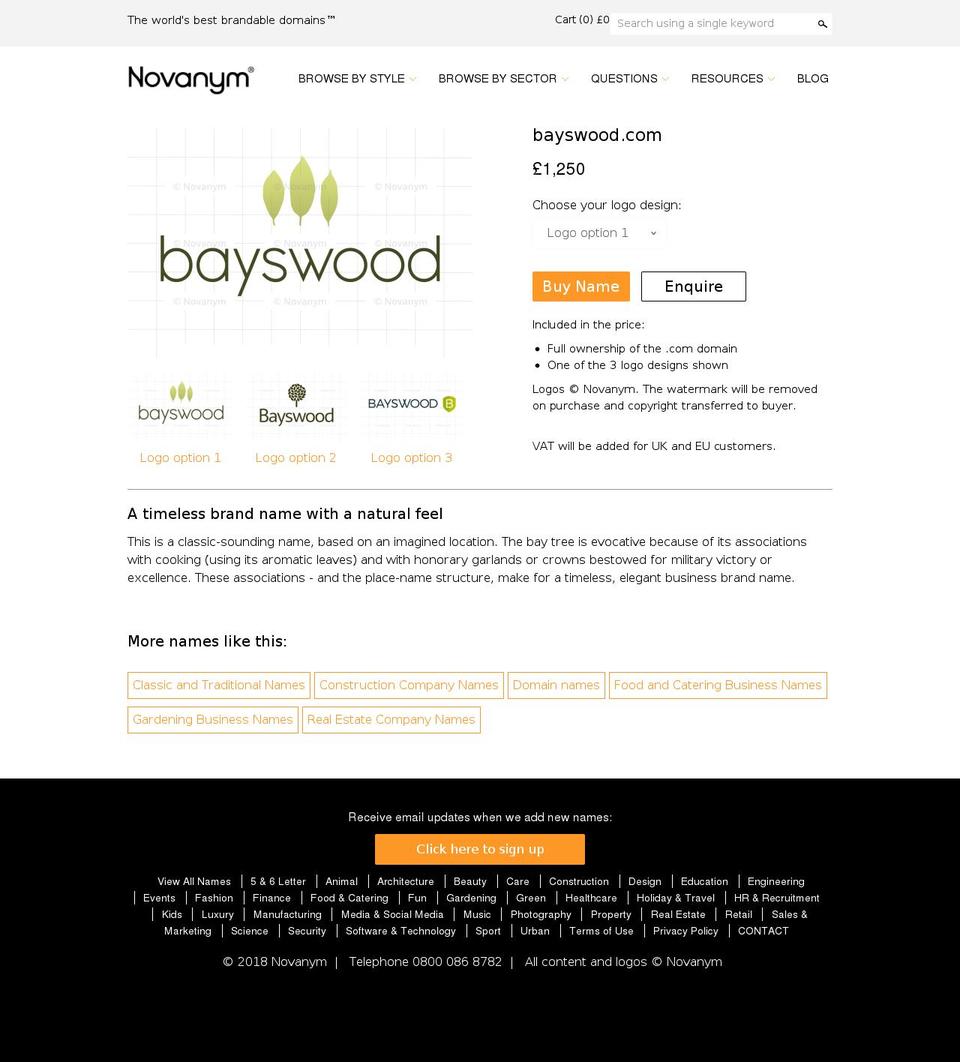 bayswood.com shopify website screenshot