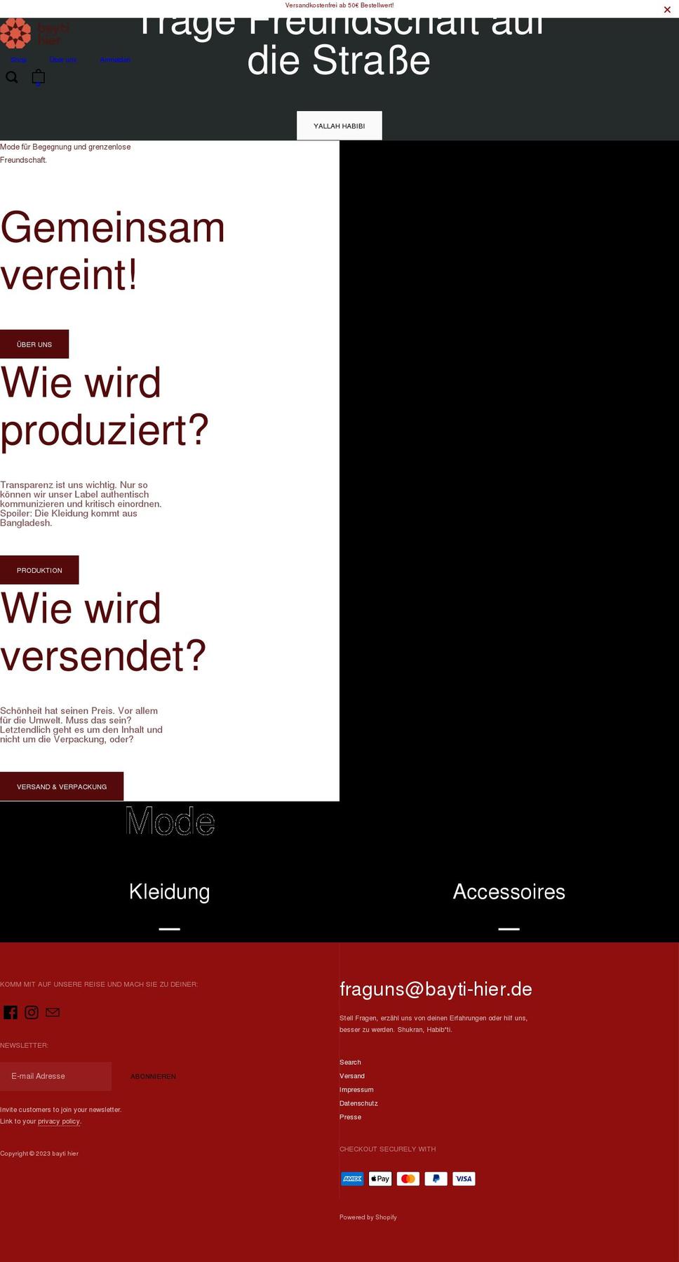 bayti-hier.com — Shopify storefront screenshot