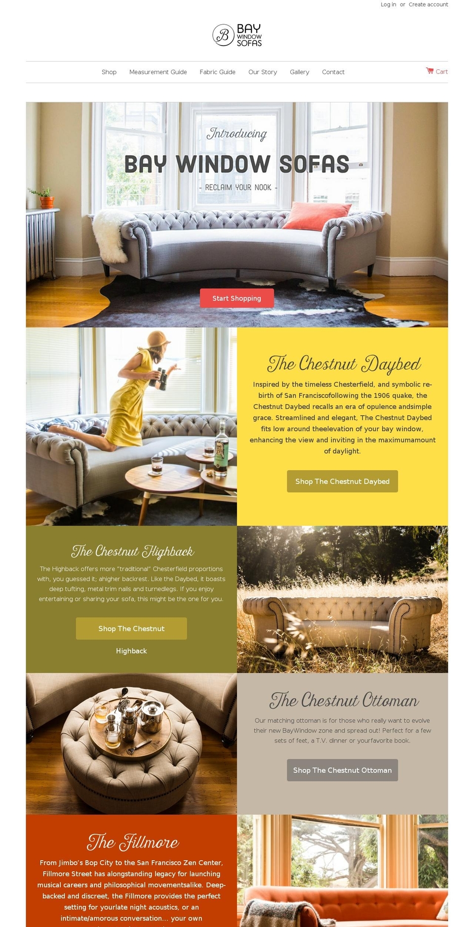 baywindowsofas.com — Shopify storefront screenshot